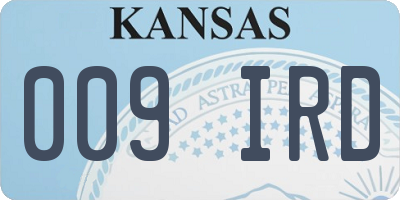 KS license plate 009IRD