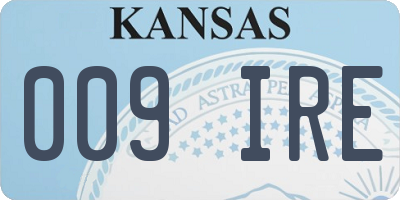 KS license plate 009IRE