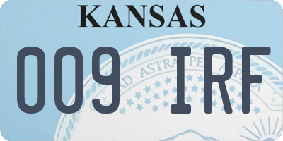 KS license plate 009IRF