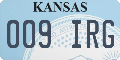 KS license plate 009IRG