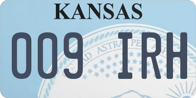 KS license plate 009IRH