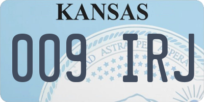 KS license plate 009IRJ