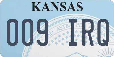 KS license plate 009IRQ