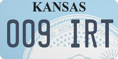 KS license plate 009IRT