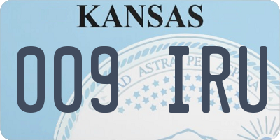 KS license plate 009IRU