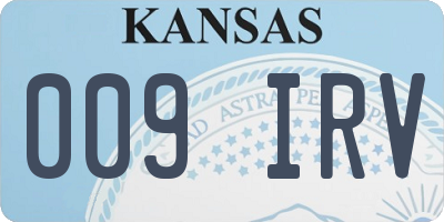 KS license plate 009IRV