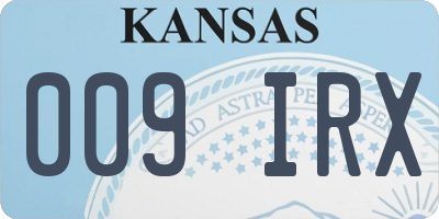 KS license plate 009IRX