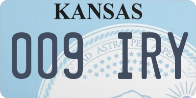 KS license plate 009IRY
