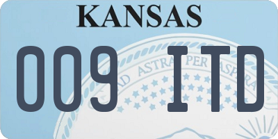 KS license plate 009ITD