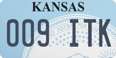 KS license plate 009ITK
