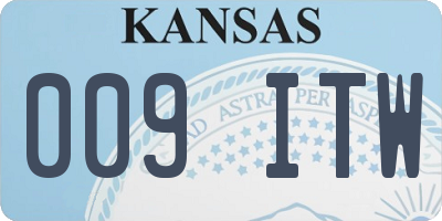 KS license plate 009ITW