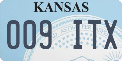 KS license plate 009ITX