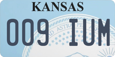 KS license plate 009IUM