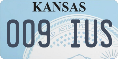KS license plate 009IUS