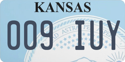 KS license plate 009IUY