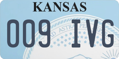 KS license plate 009IVG