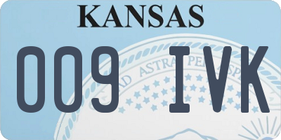 KS license plate 009IVK