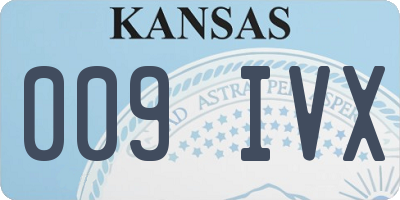 KS license plate 009IVX