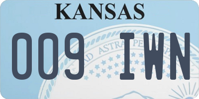 KS license plate 009IWN