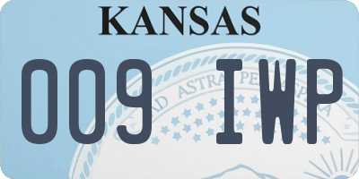 KS license plate 009IWP