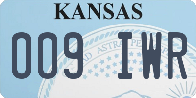 KS license plate 009IWR