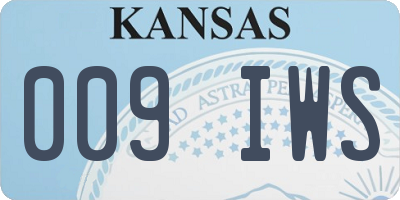 KS license plate 009IWS
