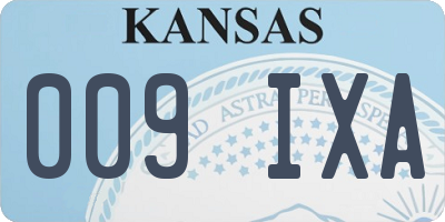 KS license plate 009IXA