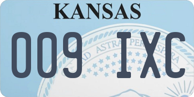 KS license plate 009IXC