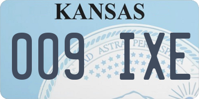 KS license plate 009IXE