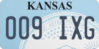 KS license plate 009IXG