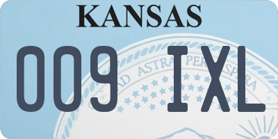 KS license plate 009IXL