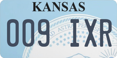 KS license plate 009IXR