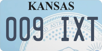 KS license plate 009IXT