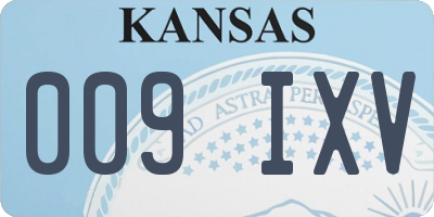KS license plate 009IXV