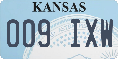 KS license plate 009IXW