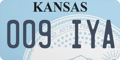 KS license plate 009IYA