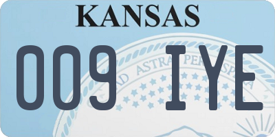 KS license plate 009IYE