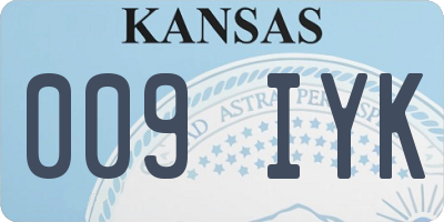 KS license plate 009IYK