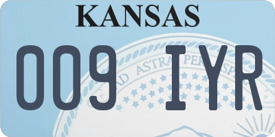 KS license plate 009IYR