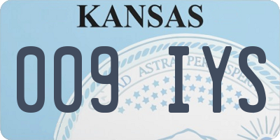 KS license plate 009IYS