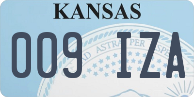 KS license plate 009IZA