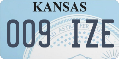 KS license plate 009IZE