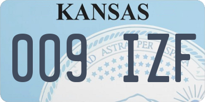 KS license plate 009IZF