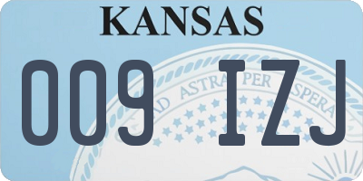 KS license plate 009IZJ