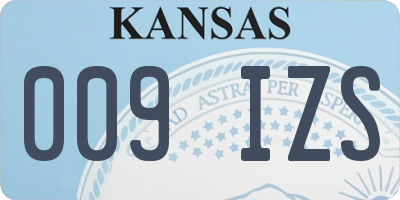 KS license plate 009IZS