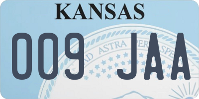KS license plate 009JAA