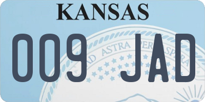 KS license plate 009JAD