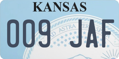 KS license plate 009JAF