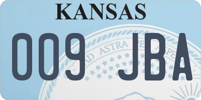 KS license plate 009JBA