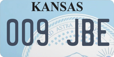 KS license plate 009JBE